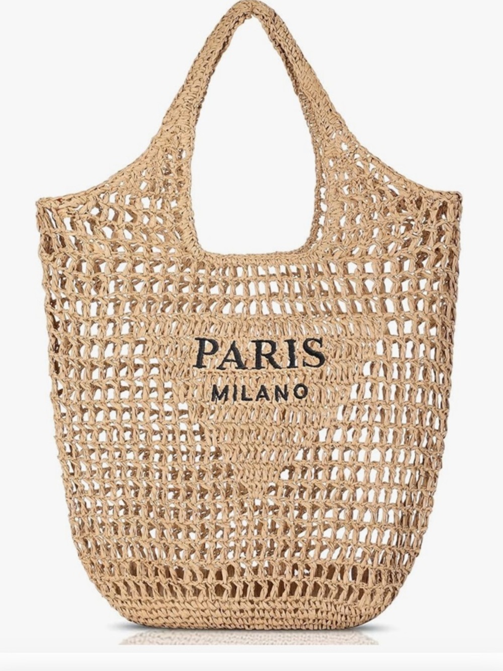 Paris Milano Natural Straw Tote Bag